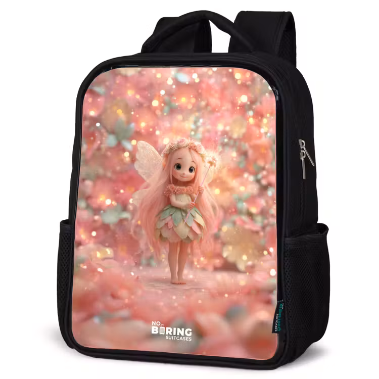 Kids backpack - Black - Flower fairy in pink fairy world — 4