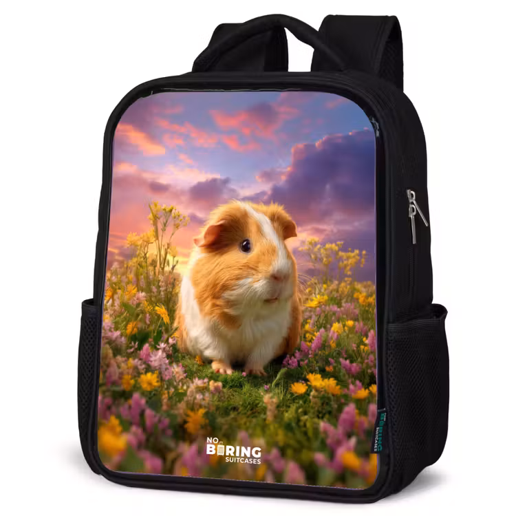 Kids backpack - Black - Guinea pig - Nature - Animal — 4
