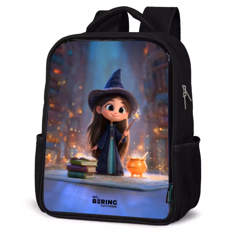Kids backpack - Black - Little enchantress in library — 4