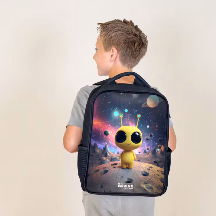 Kids backpack - Black - Merry alien creature — 2