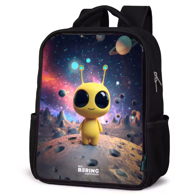 Kids backpack - Black - Merry alien creature — 4