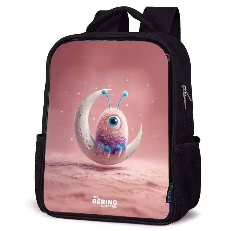 Kids backpack - Black - Moon rocker with Fluffy Weasel — 4