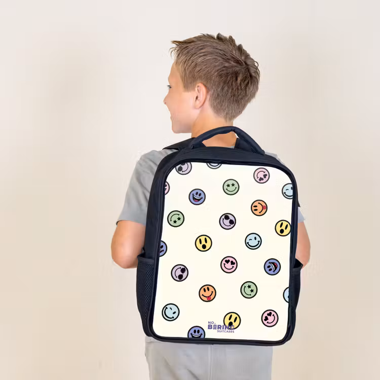 Kids backpack - Black - Playful smiley mix — 2