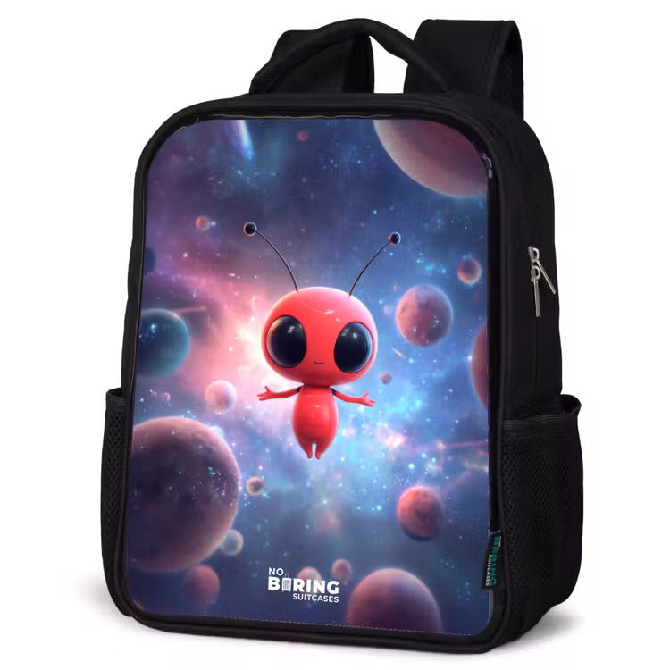 Kids backpack - Black - Red Space Being in Cosmic Dance — 4