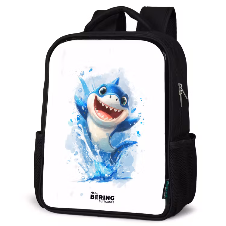 Kids backpack - Black - Shark - Teeth - Water — 4