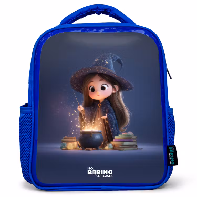 Kids backpack - Blue - Enchanted girl with cauldron — 1