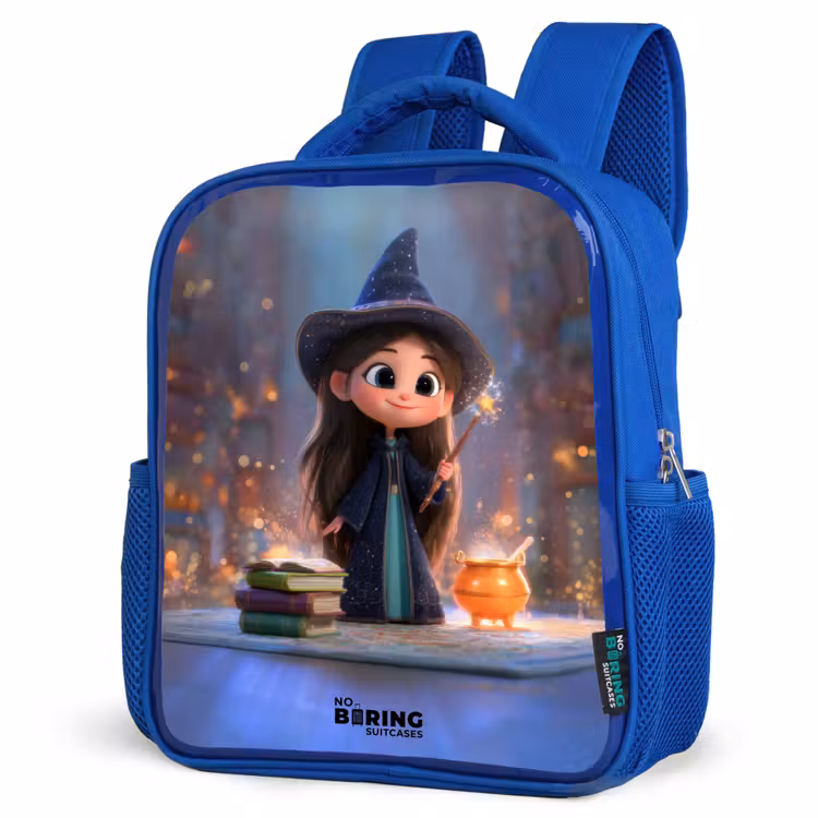 Kids backpack - Blue - Little enchantress in library — 3