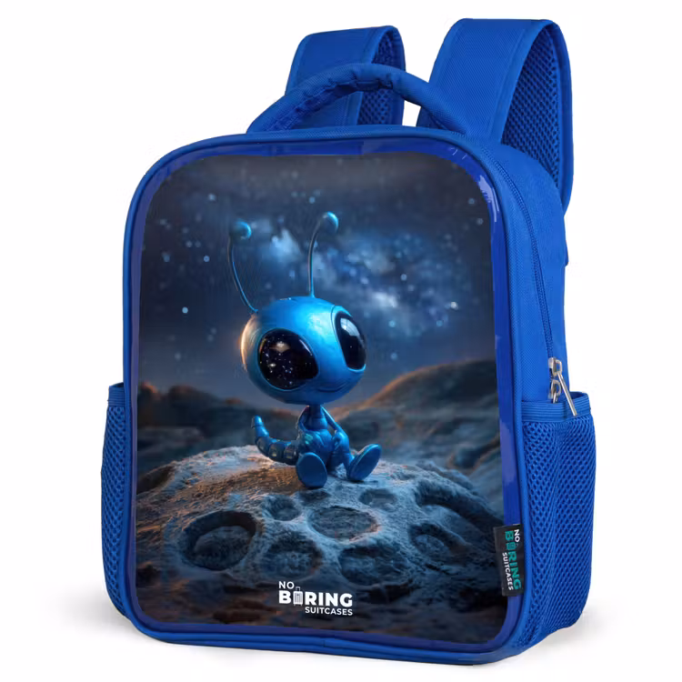Kids backpack - Blue - Blue alien creature under starry sky — 3