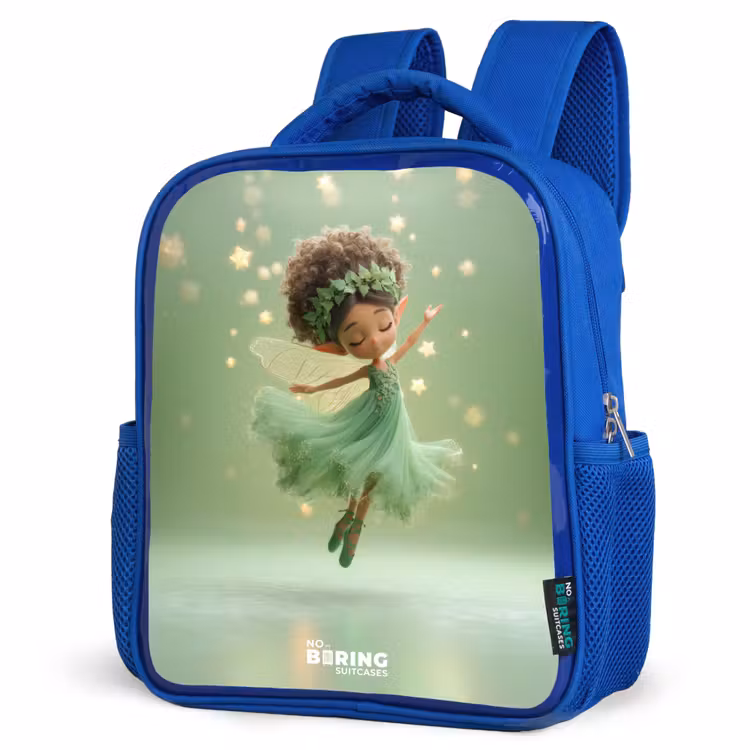 Kids backpack - Blue - Dancing fairy in green light — 3