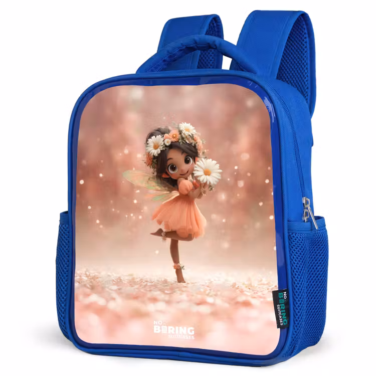 Kids backpack - Blue - Fairy with daisies — 3