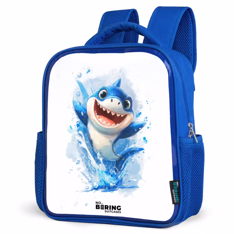 Kids backpack - Blue - Shark - Teeth - Water — 3