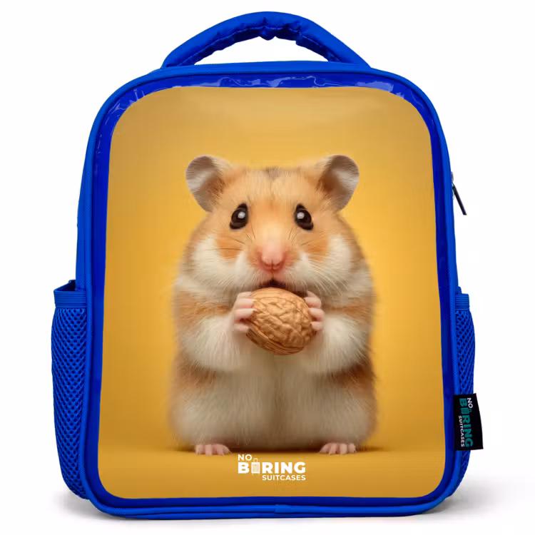 Kids backpack - Blue - Hamster - Walnut - Animal — 1