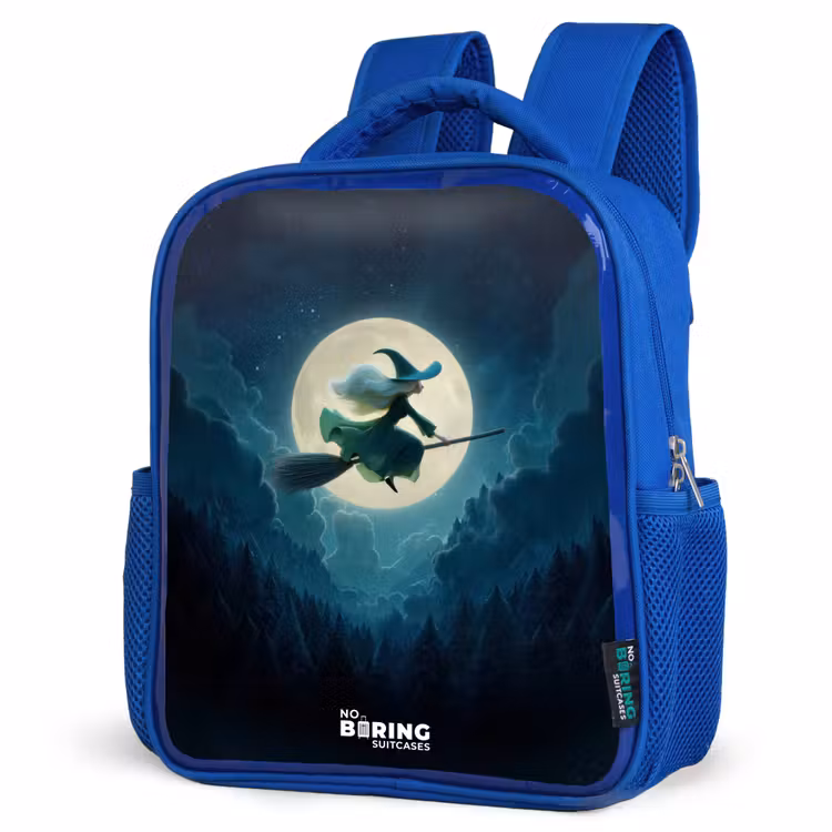 Kids backpack - Blue - Witch in Moonlight Flight — 3