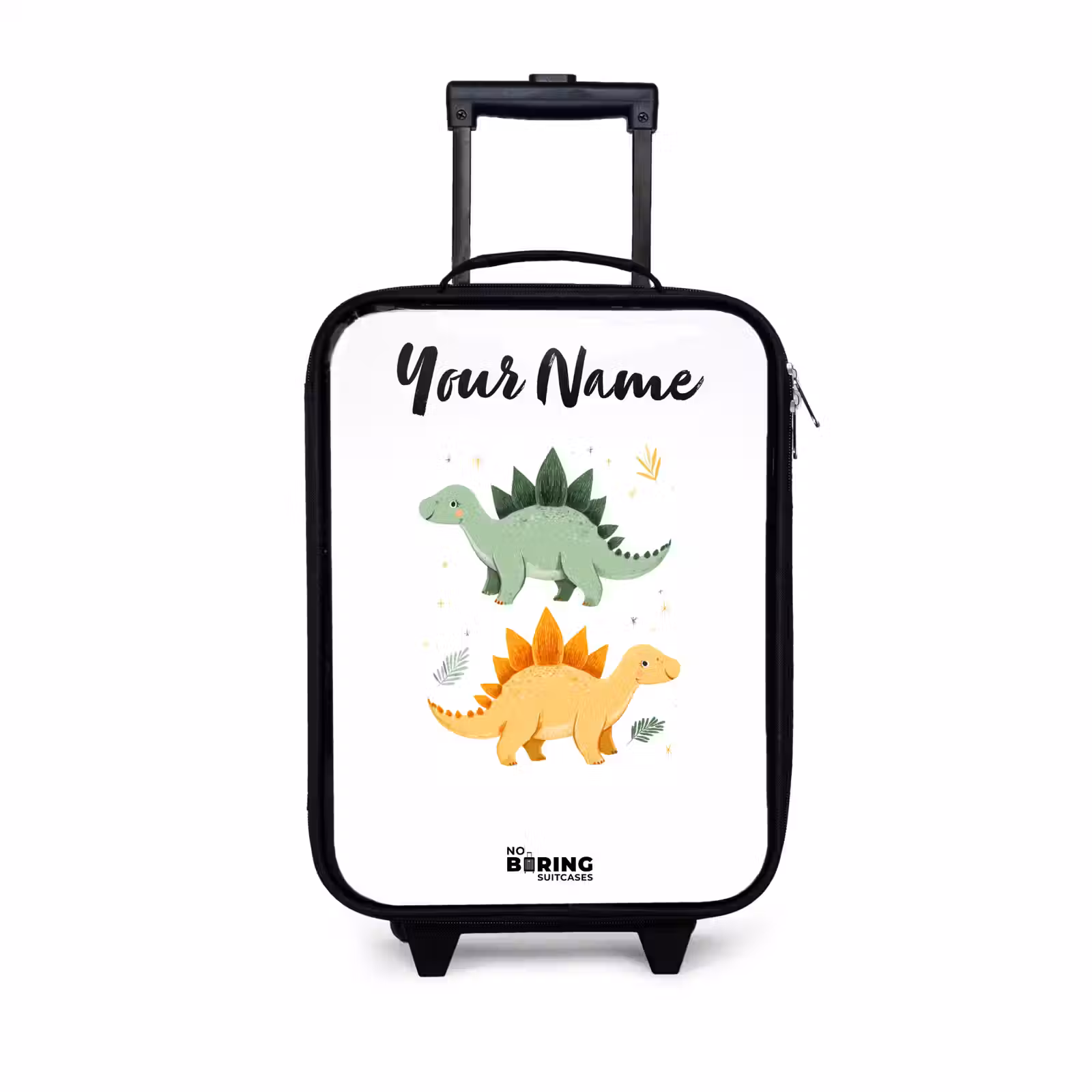 Children's suitcase with name - Dinos - Animals - Green - Orange — 1