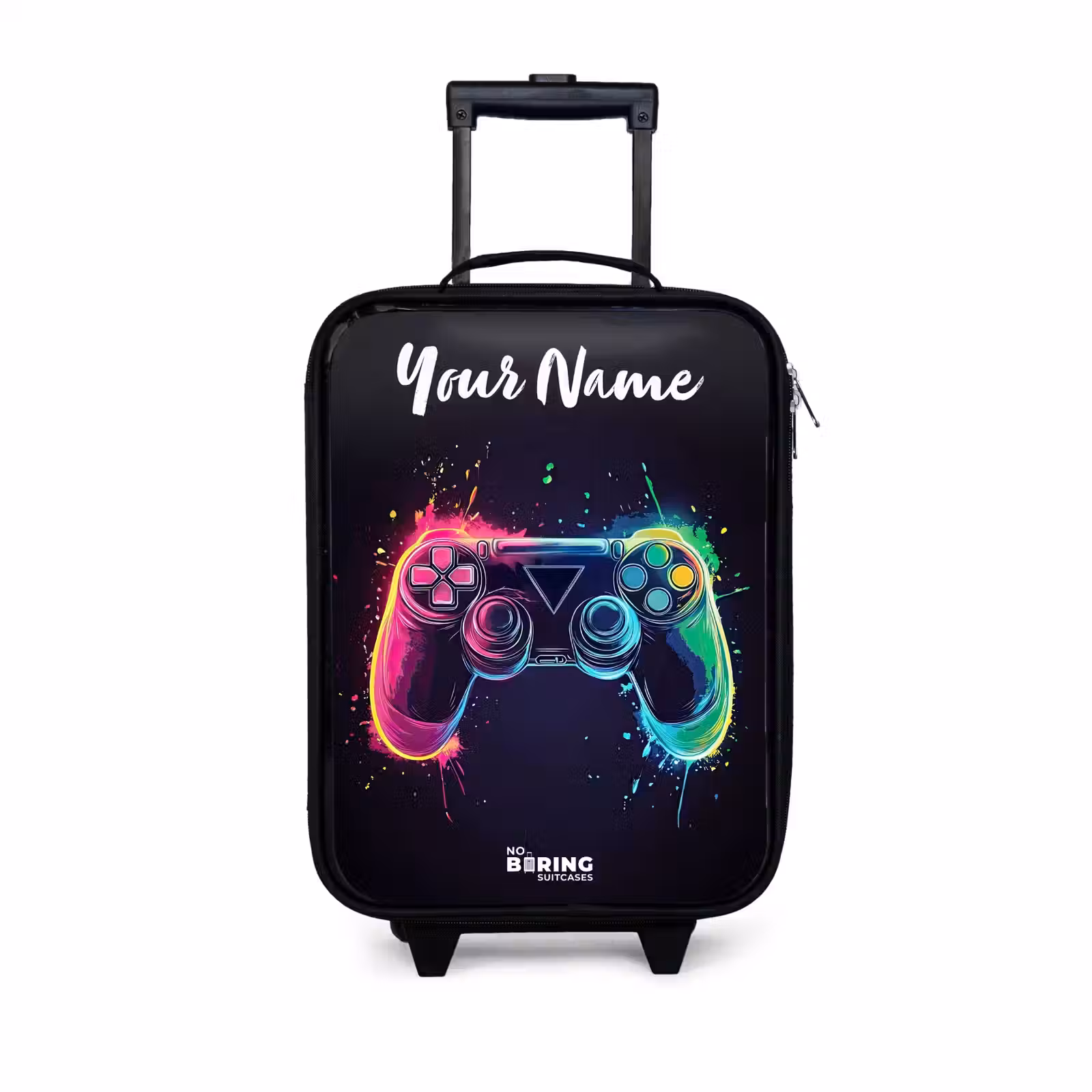 Children's suitcase with name - Neon - Controller - Paint splashes - Game — 1