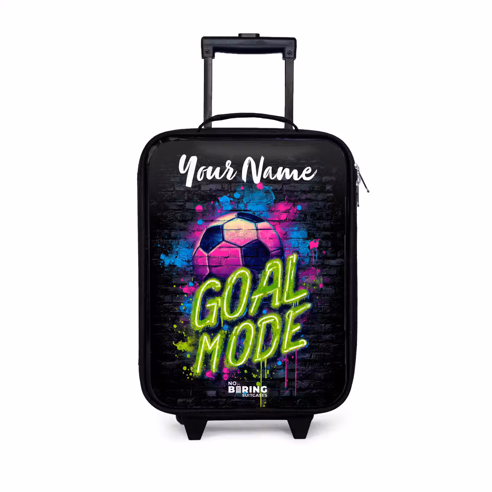 Children's suitcase with name - Neon - Graffiti - Football - Colorful — 1