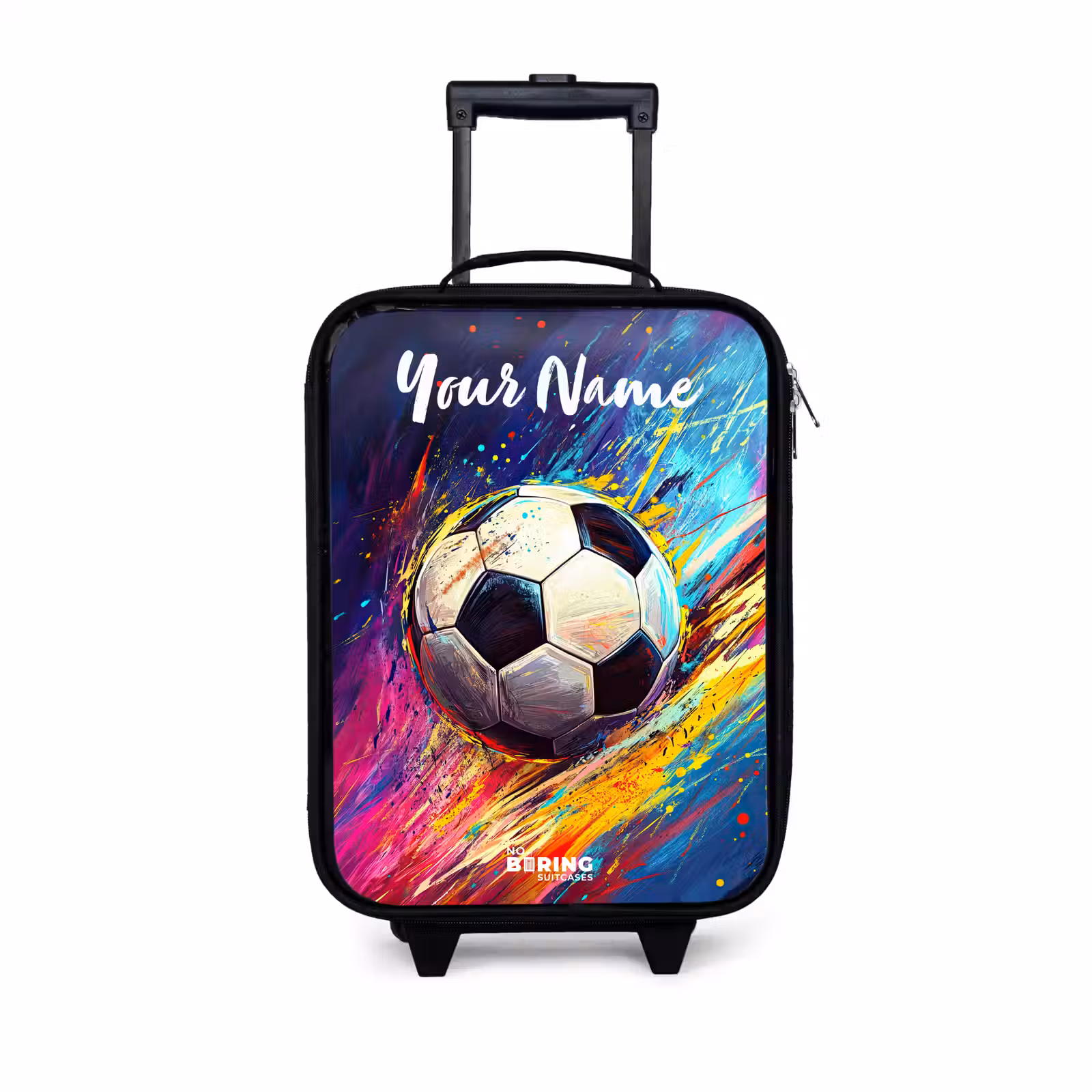 Children's suitcase with name - Neon - Soccer - Colorful — 1