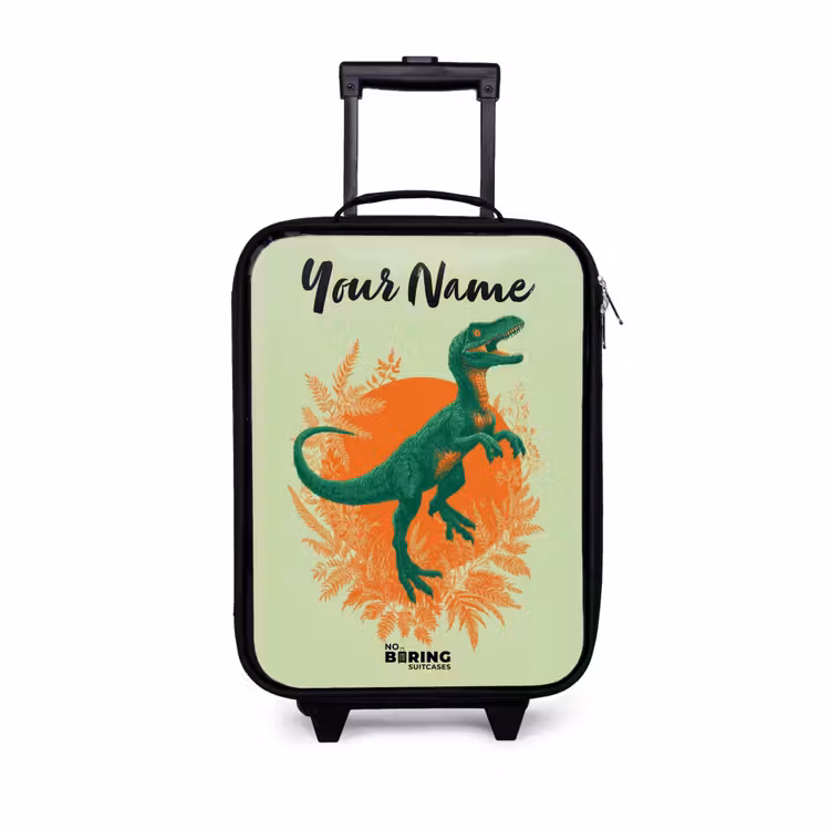 Children's suitcase with name - Dino - Nature - Green — 1