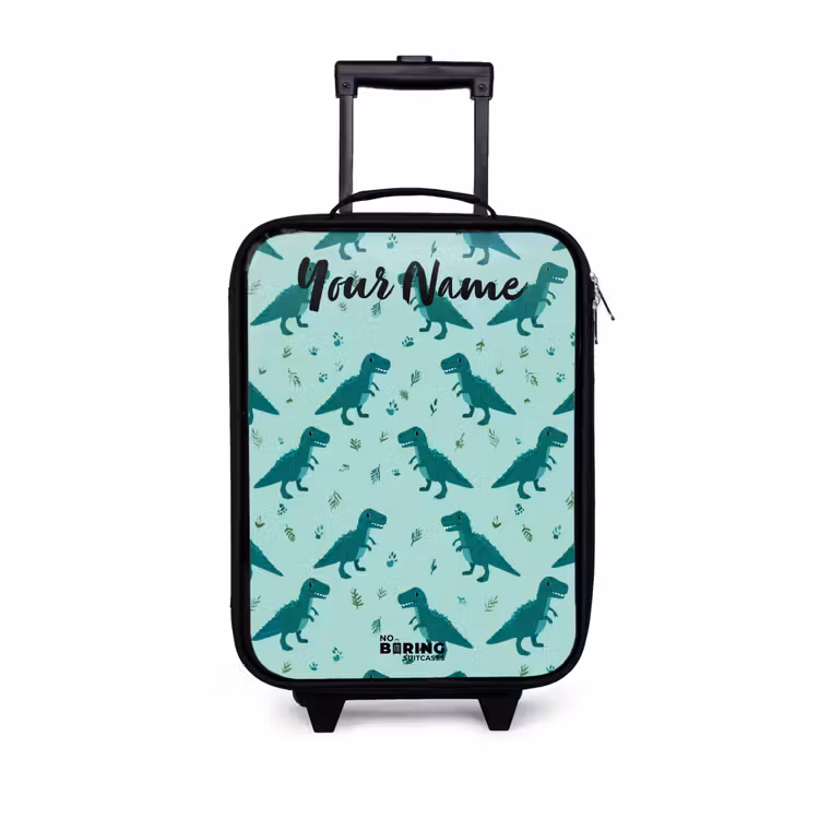 Children's suitcase with name - Dinos - Pattern - Green — 1