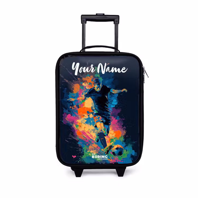Children's suitcase with name - Neon - Footballer - Colorful — 1