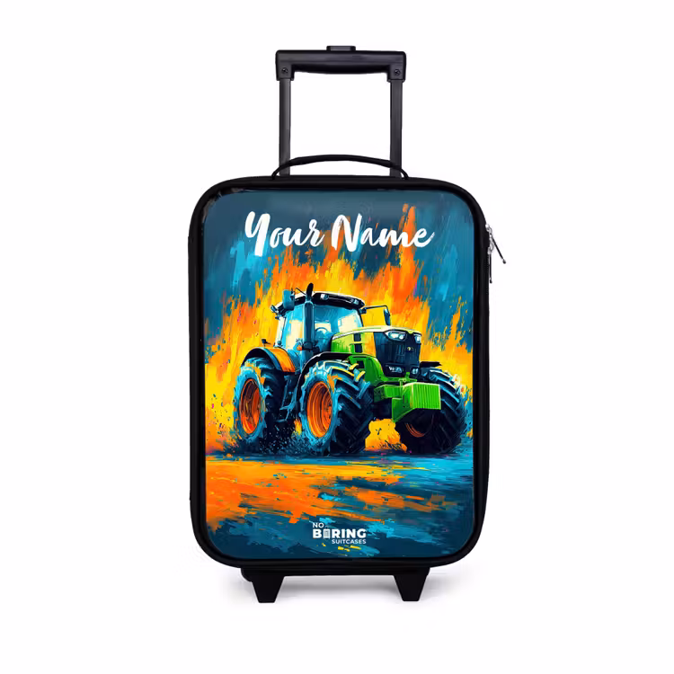 Children's suitcase with name - Abstract - Tractor - Groen — 1