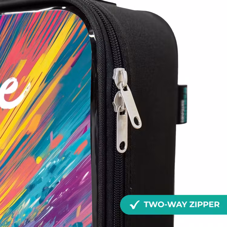 Children's suitcase with name - Race car - Abstract - Stripes - Blue — 5