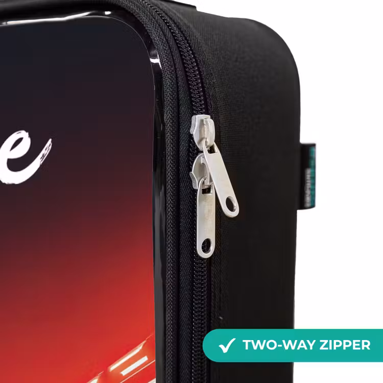 Children's suitcase with name - Race car - Lighting - Neon - Red — 5