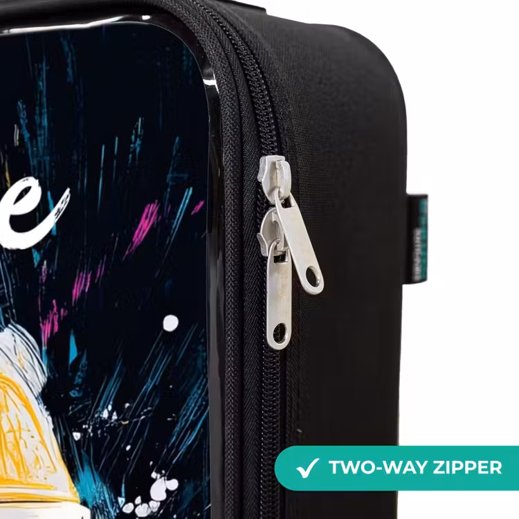 Children's suitcase with name - Racing helmet - Abstract - Paint - Colorful — 5