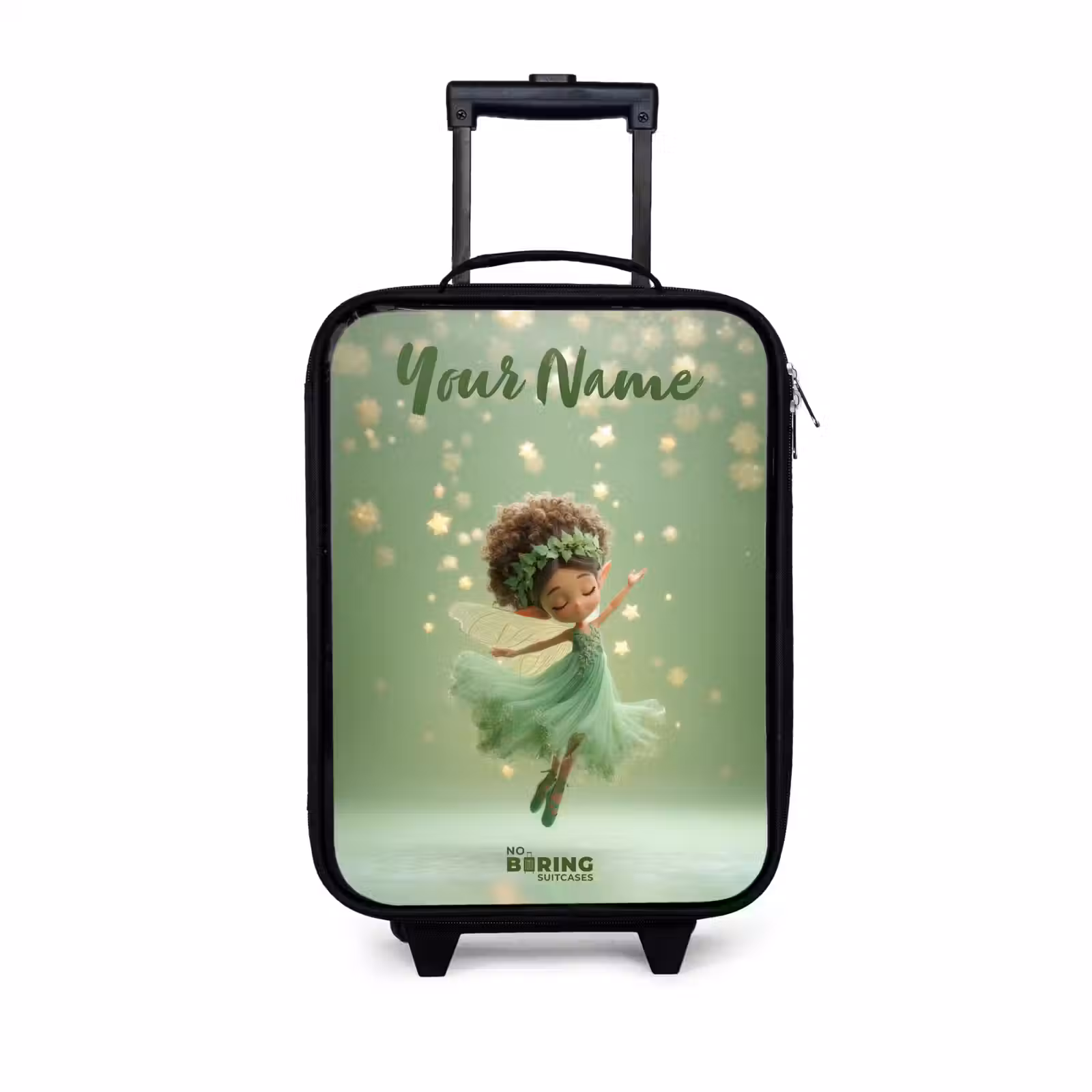 Children's suitcase with name - Dancing fairy in green light — 1