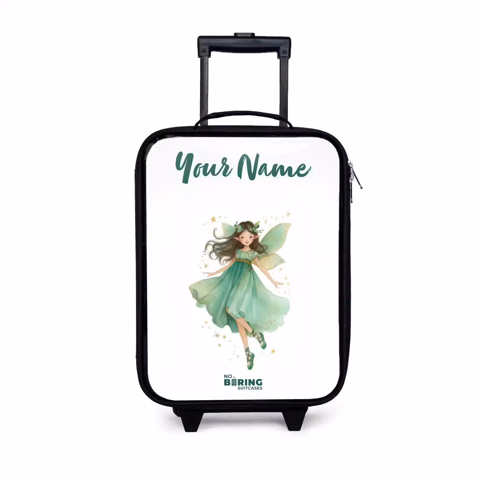 Children's suitcase with name - Floating green elf — 1