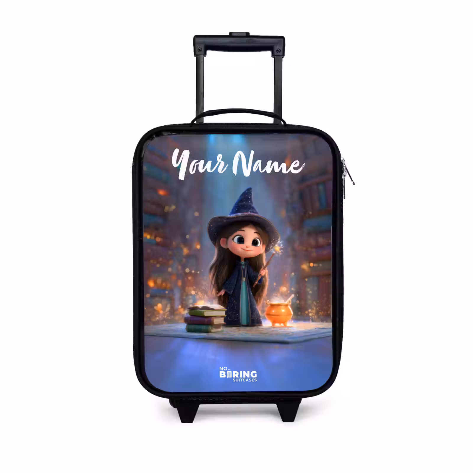 Children's suitcase with name - Little enchantress in library — 1