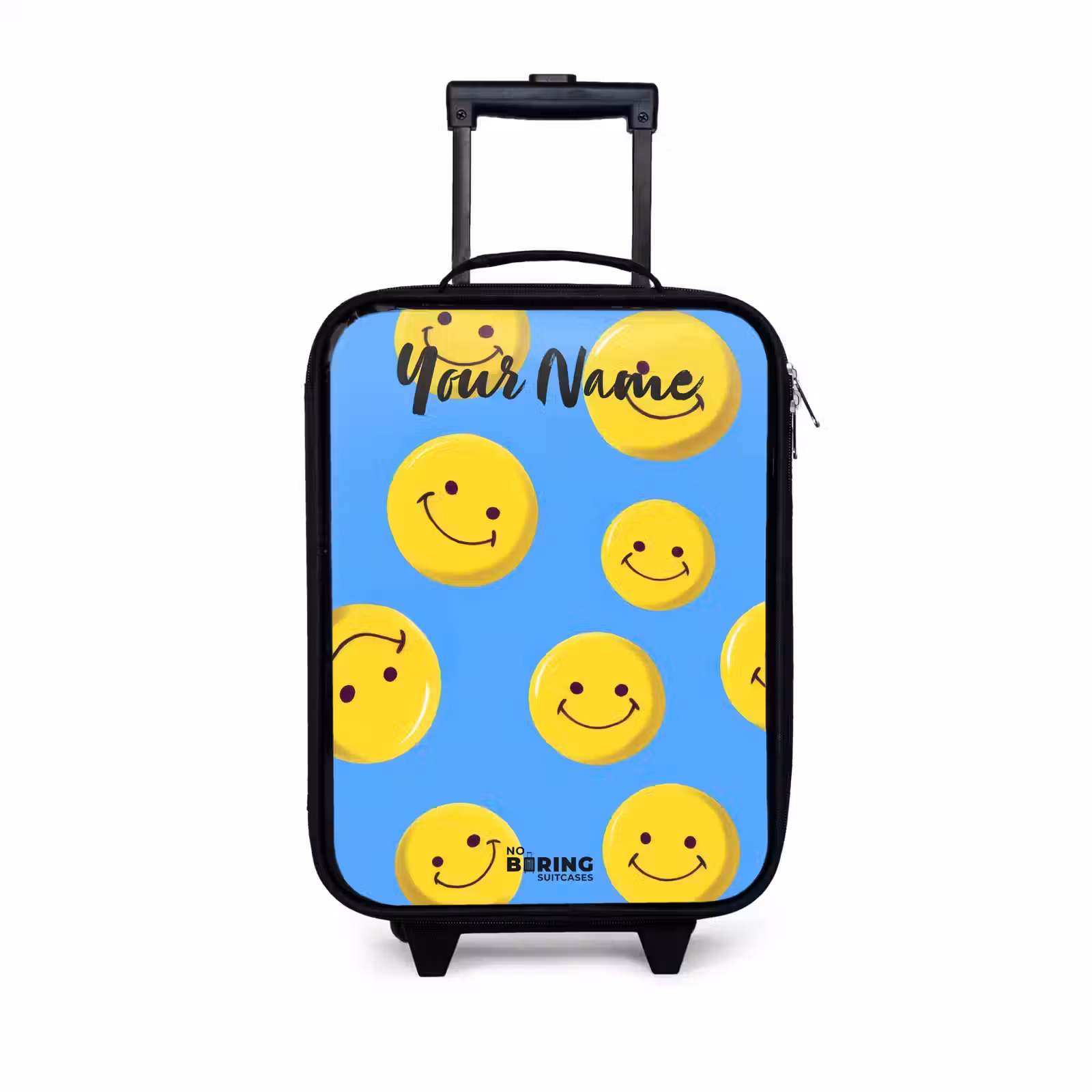 Children's suitcase with name - Merry smiley rain — 1