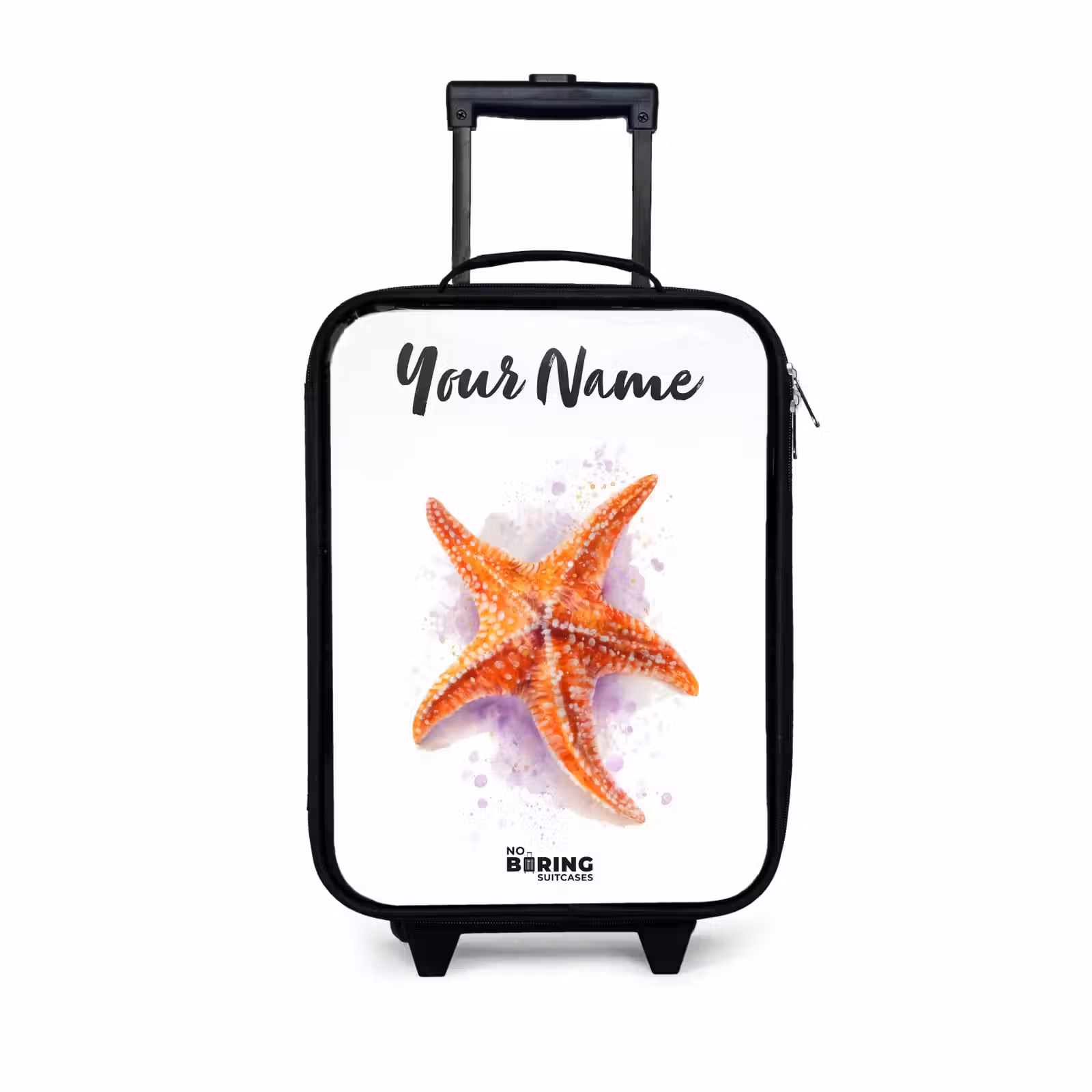 Children's suitcase with name - Orange Starfish Illustration — 1