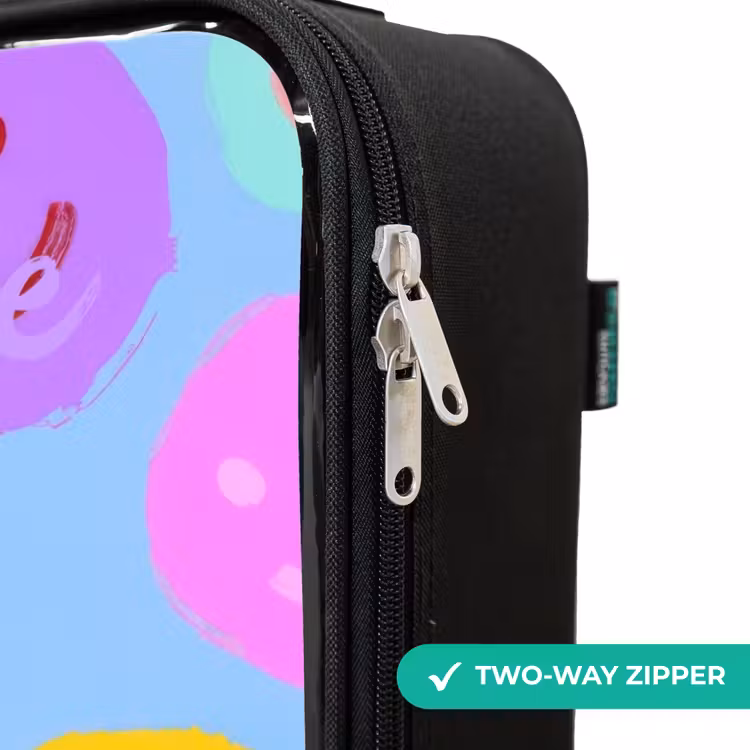 Children's suitcase with name - Cheerful pattern of smileys — 5