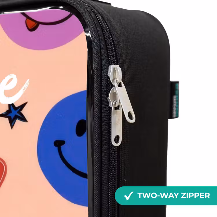 Children's suitcase with name - Cheerful Smiley Pattern — 5