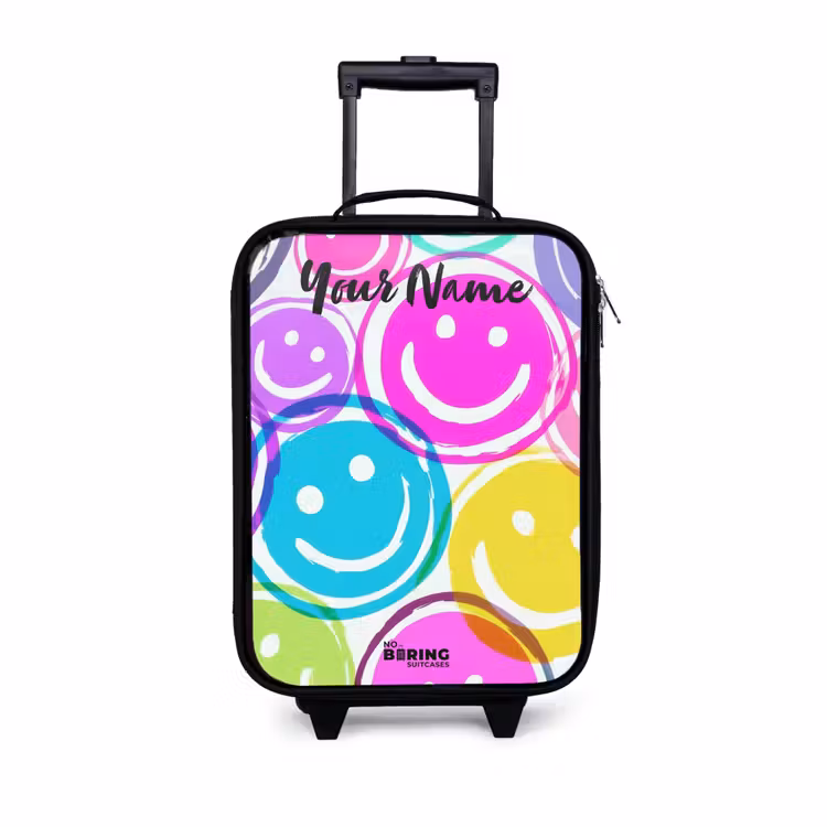 Children's suitcase with name - Colorful explosion of smiles — 1