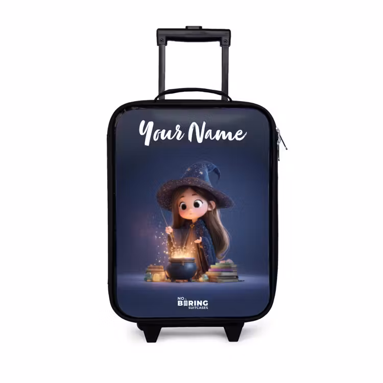 Children's suitcase with name - Enchanted girl with cauldron — 1