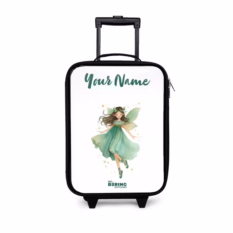 Children's suitcase with name - Floating green elf — 1