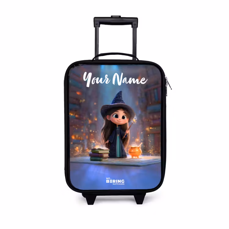 Children's suitcase with name - Little enchantress in library — 1