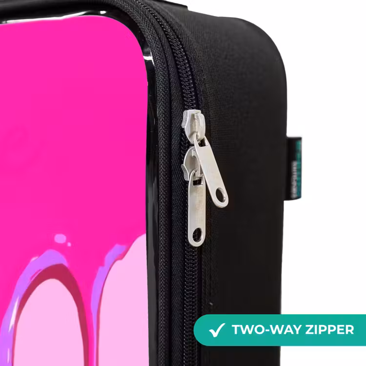Children's suitcase with name - Paint - Smiley face - Pink — 5