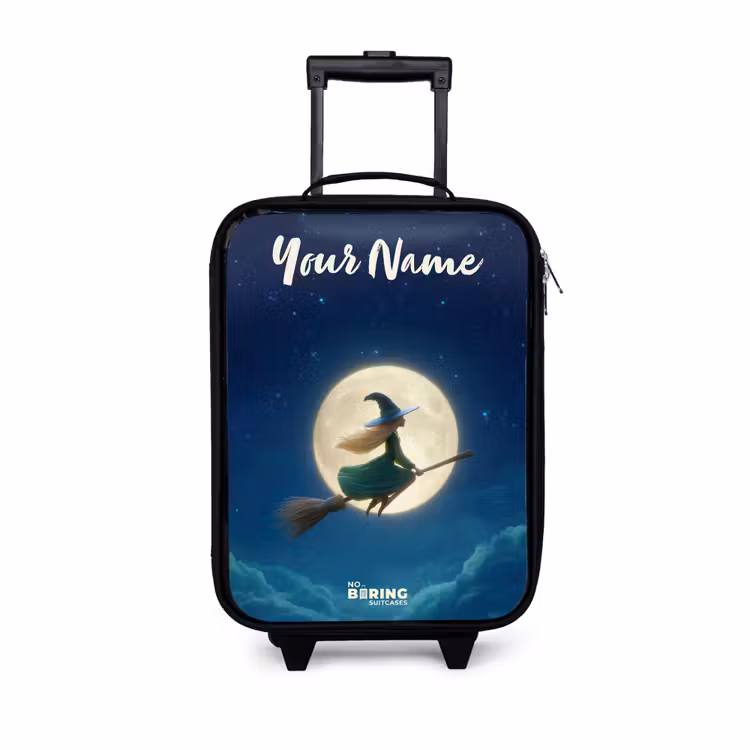 Children's suitcase with name - Witch in Moonlight Flight — 1