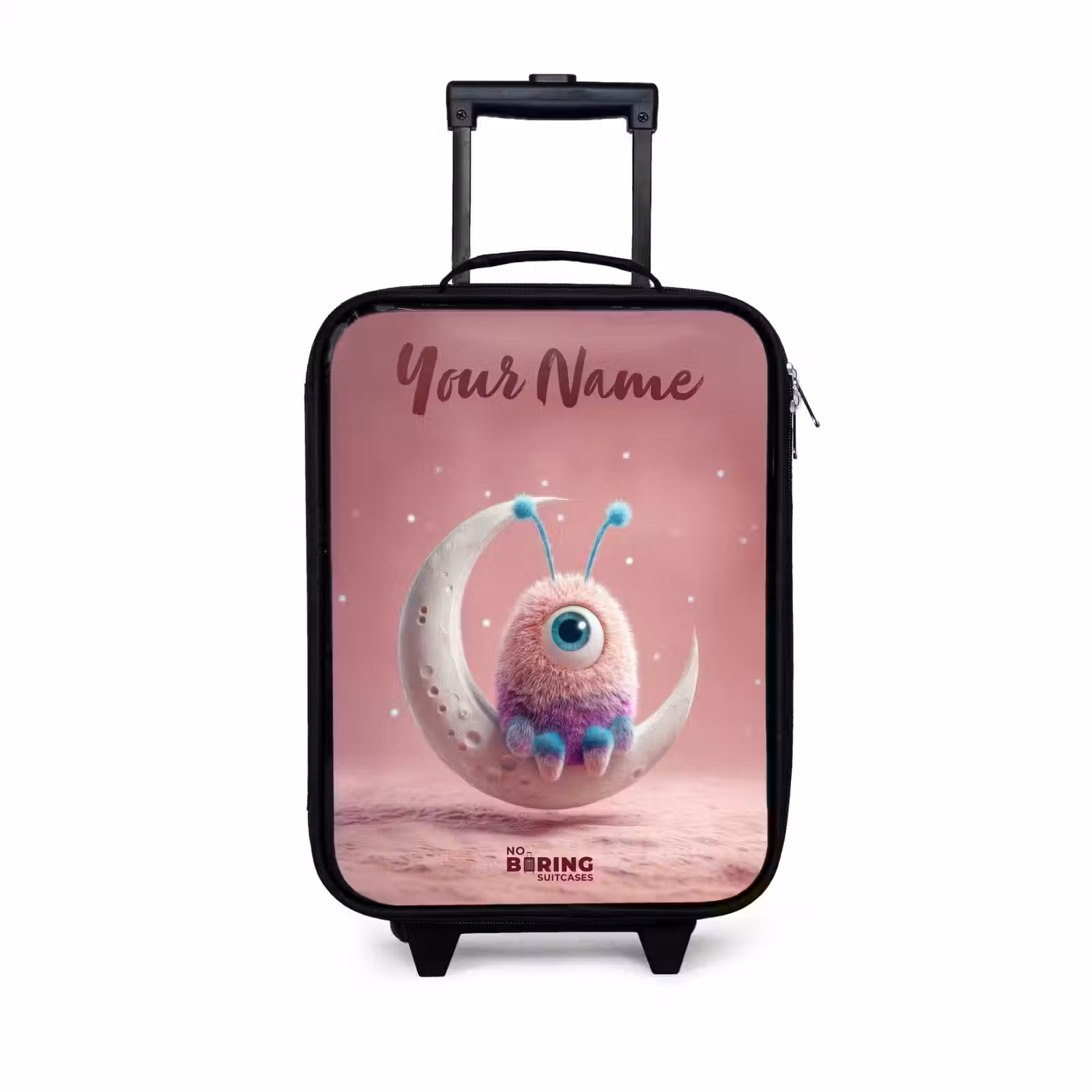 Children's suitcase with name - Moon rocker with Fluffy Weasel — 1