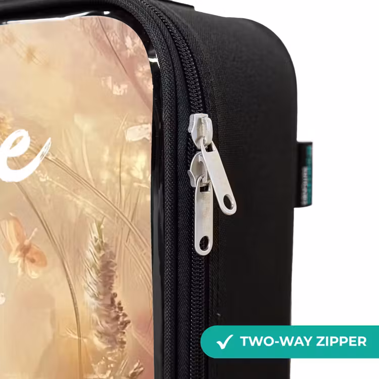 Children's suitcase with name - Bunny - Brown - Flowers - Butterflies — 5