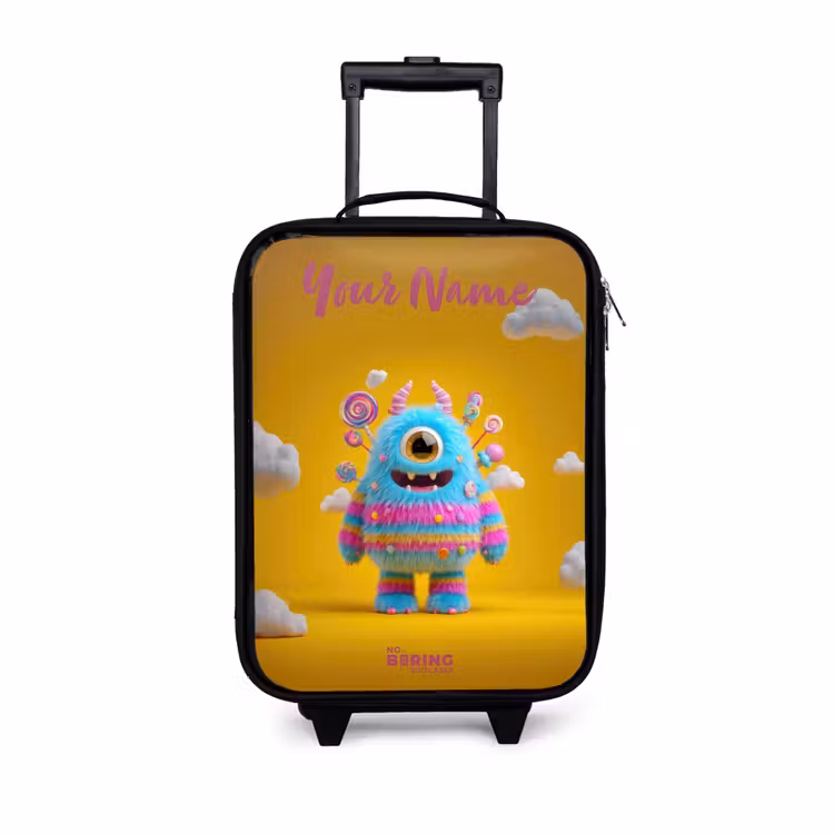 Children's suitcase with name - Candy - Monster - Rainbow — 1
