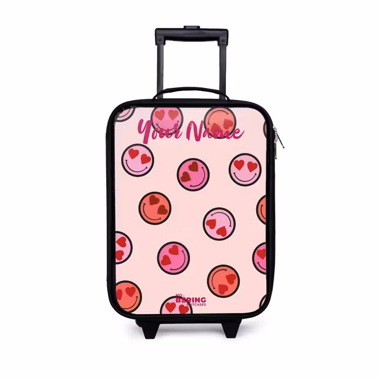 Children's suitcase with name - Heart - Smiley - Pattern — 1