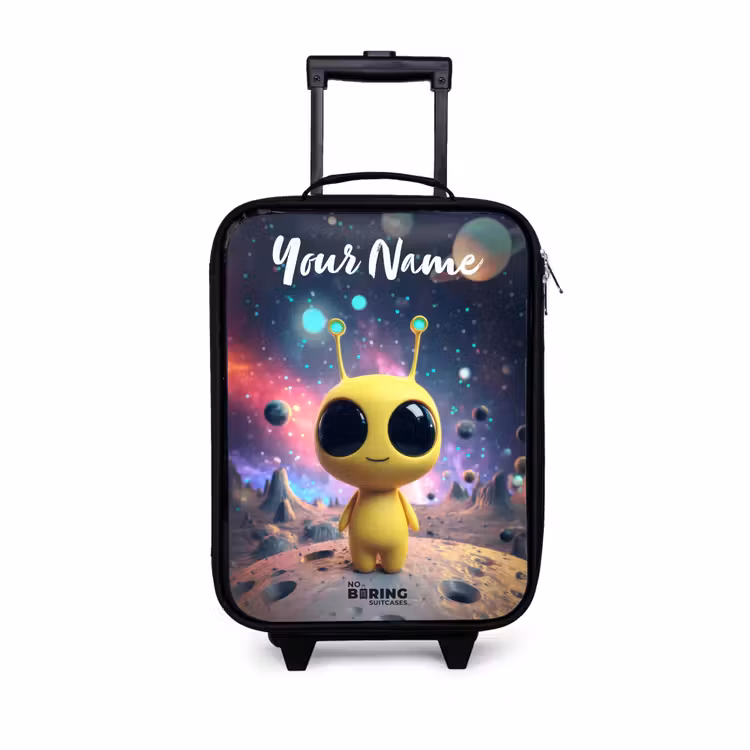 Children's suitcase with name - Merry alien creature — 1