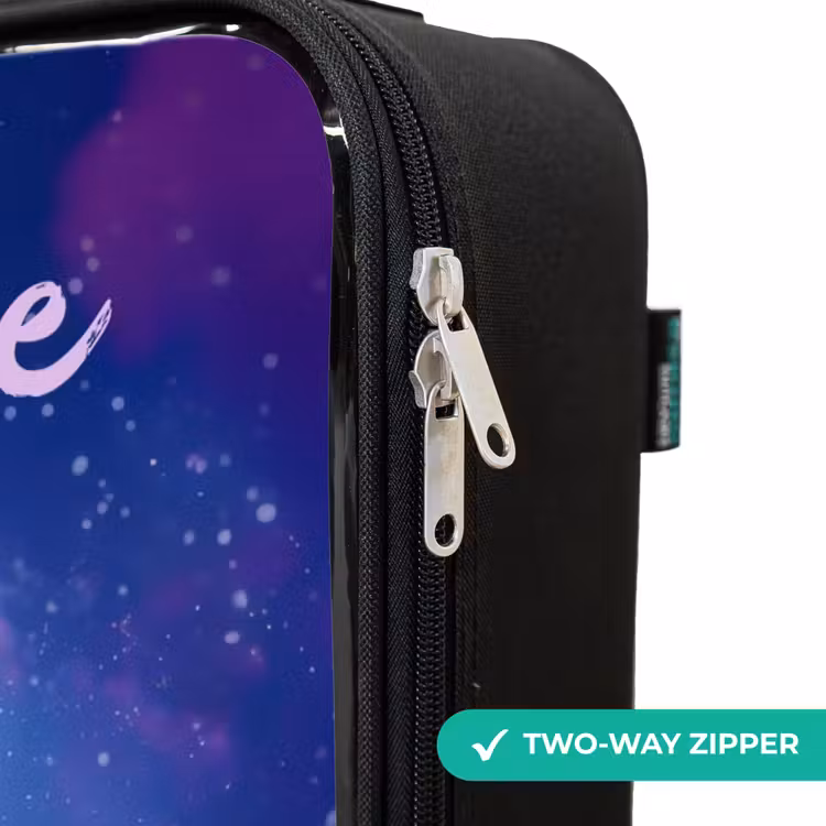 Children's suitcase with name - Merry purple eye in space — 5