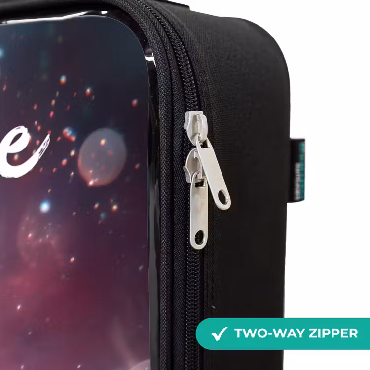 Children's suitcase with name - Pink Alien in Star Nebula — 5
