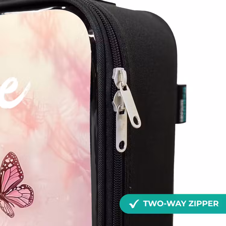 Children's suitcase with name - Unicorn - Pink - Butterfly - Flowers — 5