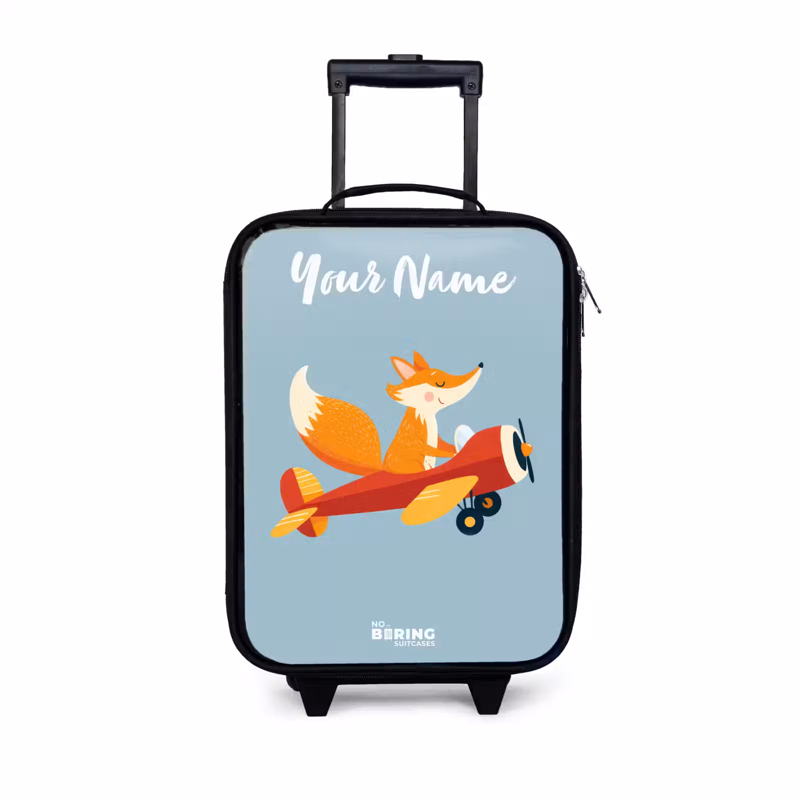 Children's suitcase with name - Fox - Airplane - Flies — 1